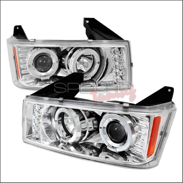 Overtime Halo LED Projector Headlights for 04 to 12 Chevrolet Colorado- Chrome OV3755839 - main